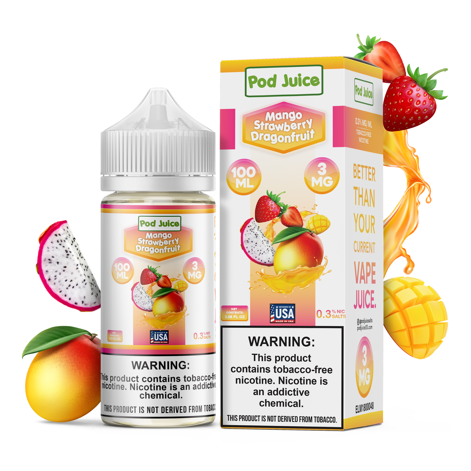 Pod Juice: Mango Strawberry Dragonfruit