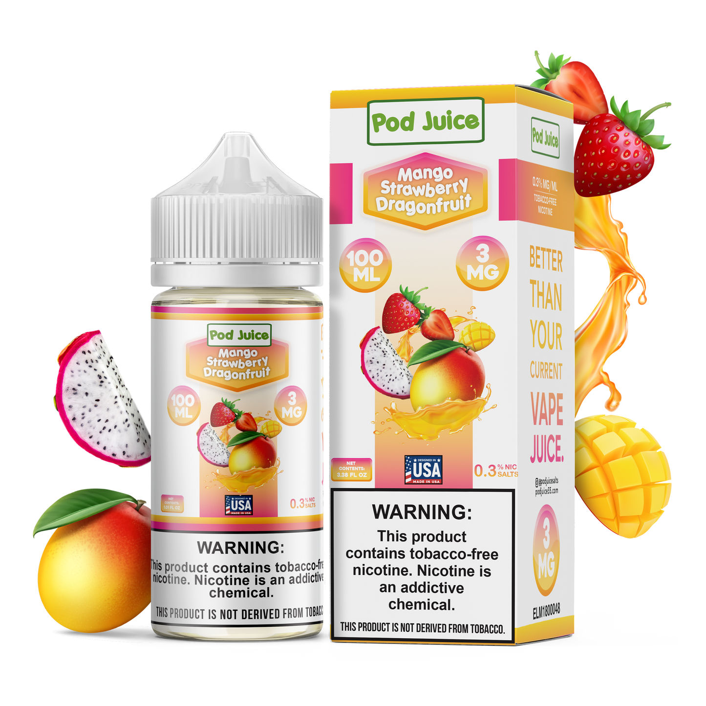 Pod Juice: Mango Strawberry Dragonfruit