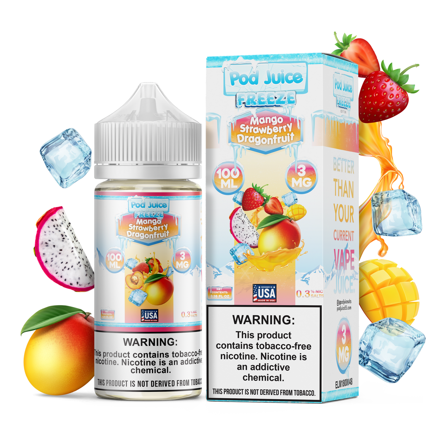 Pod Juice: Mango Strawberry Dragonfruit Freeze