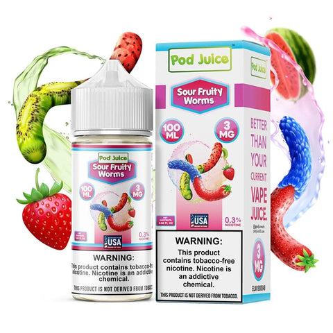 Pod Juice: Sour Fruity Worms Freeze